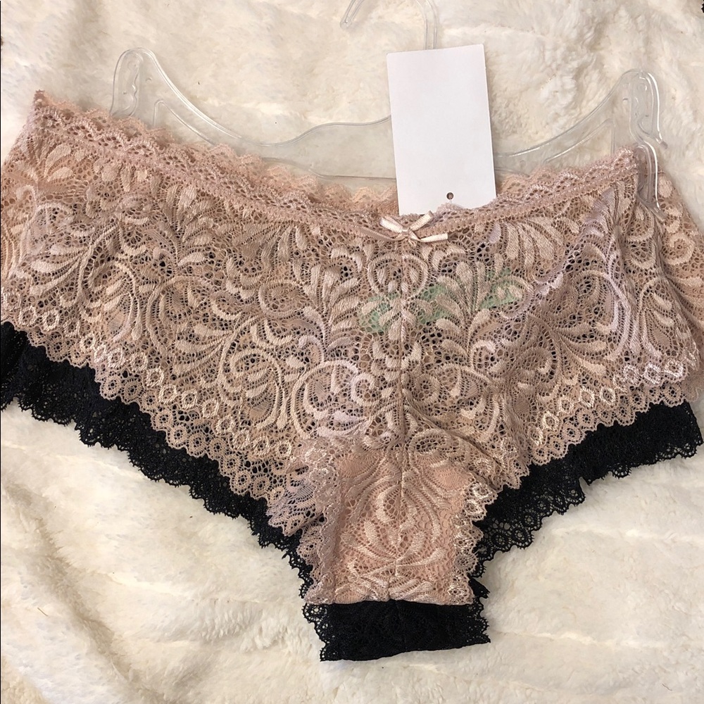 Honeydew USA Lace Hipster Panty in Blush and Black